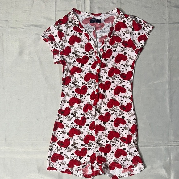 lovetosleep Other - Red Heart Print Romper
